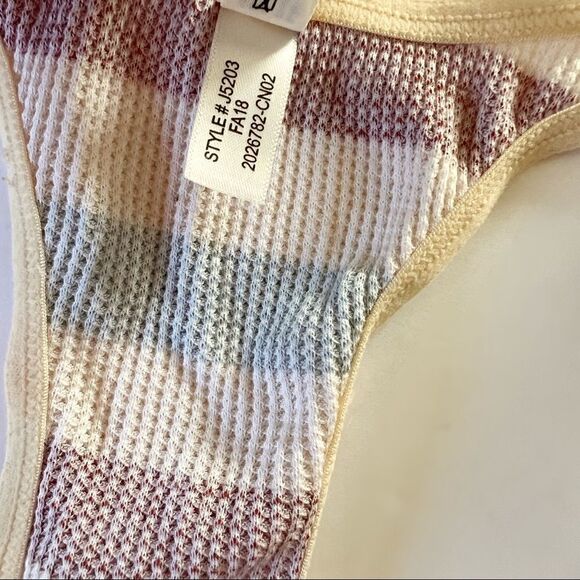 Madewell striped waffle weave bralette pajama top - Picture 4 of 6